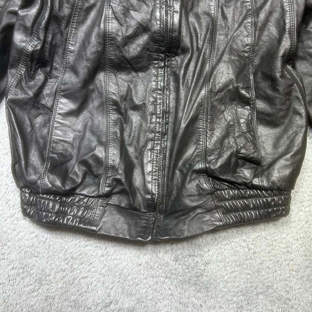 Vintage Wilsons Black Leather Bomber Jacket Men's Size‎ 36 Classic Moto *SPOTS